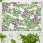 Linge De Cuisine Motif d'aquarelle de prunes (Plié)