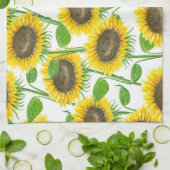 Linge De Cuisine Motif d'aquarelle des tournesols (Plié)