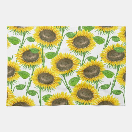 Linge De Cuisine Motif d'aquarelle des tournesols (Horizontal)