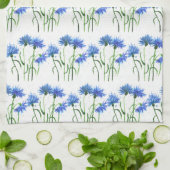 Linge De Cuisine Motif d'aquarelle fleurs bleues de Cornflowers (Plié)