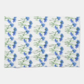 Linge De Cuisine Motif d'aquarelle fleurs bleues de Cornflowers (Horizontal)