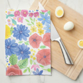 Linge De Cuisine Motif d'aquarelle florale (Quart Plié)