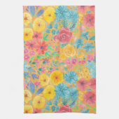 Linge De Cuisine Motif d'aquarelle florale en jaune (Vertical)