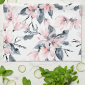 Linge De Cuisine Motif d'aquarelle rose et gris (Plié)