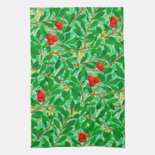 Linge De Cuisine Motif d'arbre de litchi de William Morris, vert