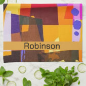 Linge De Cuisine Motif d'art Abstrait coloré (Plié)