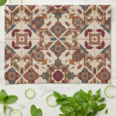 Linge De Cuisine motif d'art de bloc de patchwork géométrique vinta (Plié)