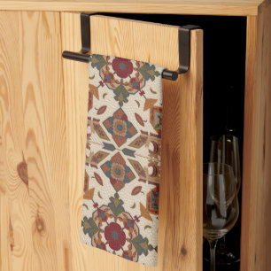 Linge De Cuisine motif d'art de bloc de patchwork géométrique vinta
