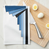 Linge De Cuisine Motif d'art déco dans les bleus (Quart Plié)