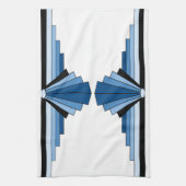 Linge De Cuisine Motif d'art déco dans les bleus (Vertical)