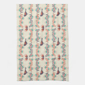 Linge De Cuisine Motif d'art folklorique d'oiseaux et de fleurs (Vertical)