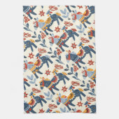 Linge De Cuisine motif d'art populaire de dala suédois (Vertical)