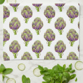 Linge De Cuisine Motif d'artichauts violets (Plié)