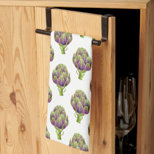 Linge De Cuisine Motif d'artichauts violets