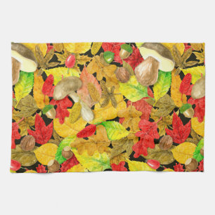 Linge De Cuisine Motif d'automne aquarelle