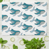 Linge De Cuisine Motif de baleine bleue (Plié)