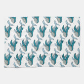 Linge De Cuisine Motif de baleine bleue (Horizontal)