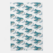 Linge De Cuisine Motif de baleine bleue (Vertical)