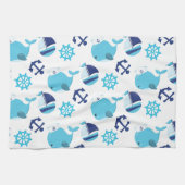 Linge De Cuisine Motif De Baleines, Beaux Baleines, Baleines Bleues (Horizontal)
