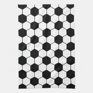 Linge De Cuisine Motif de ballon de football adapté Noir Blanc