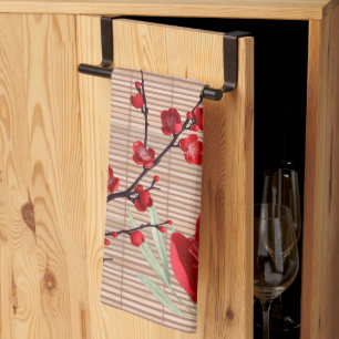 Linge De Cuisine Motif de bambou à fleurs de cerisier japonais
