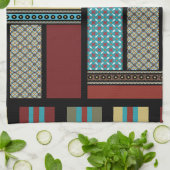 Linge De Cuisine Motif de bande de blocs mexicain 1 (Plié)