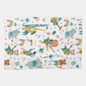 Linge De Cuisine Motif de bande de caricatures animales (Horizontal)