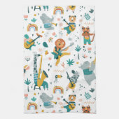 Linge De Cuisine Motif de bande de caricatures animales (Vertical)