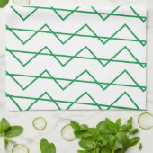 Linge De Cuisine Motif de bande vert Chevron (Plié)