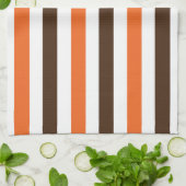 Linge De Cuisine Motif de bandes verticales Brown orange (Plié)