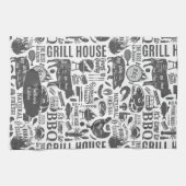 Linge De Cuisine Motif de barbecue typographique rétro (Horizontal)