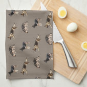 Linge De Cuisine Motif de berger allemand (brun) (Quart Plié)