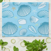 Linge De Cuisine Motif de bleu d'océan (Plié)