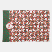 Linge De Cuisine Motif de boîte Monogram Chien de Noël (Horizontal)