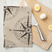 Linge De Cuisine Motif de boussole de navigation (Quart Plié)