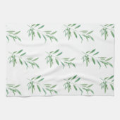 Linge De Cuisine Motif de branche d'olive aquarelle (Horizontal)