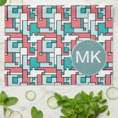 Linge De Cuisine Motif de briques rétro (Plié)