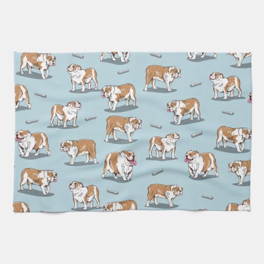 Linge De Cuisine Motif de bulldog anglais (Horizontal)