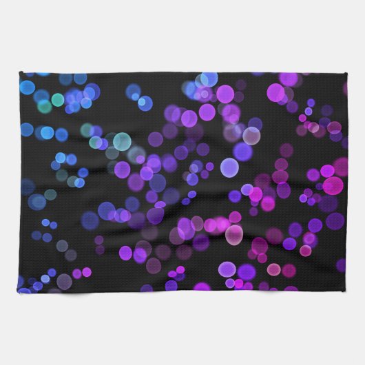 Linge De Cuisine Motif de bulle Abstrait bleu violet rose (Horizontal)