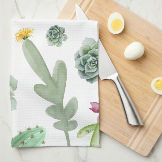 Linge De Cuisine Motif de cactus (Quart Plié)