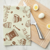 Linge De Cuisine Motif de café (Quart Plié)