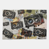 Linge De Cuisine Motif de caméra Vintage voyage (Horizontal)