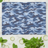 Linge De Cuisine Motif de camouflage bleu foncé (Plié)