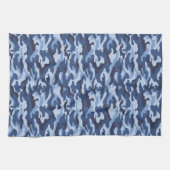 Linge De Cuisine Motif de camouflage bleu foncé (Horizontal)