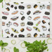 Linge De Cuisine Motif de caractères de sushi (Plié)