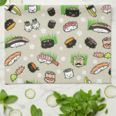 Linge De Cuisine Motif de caractères de sushi (Plié)