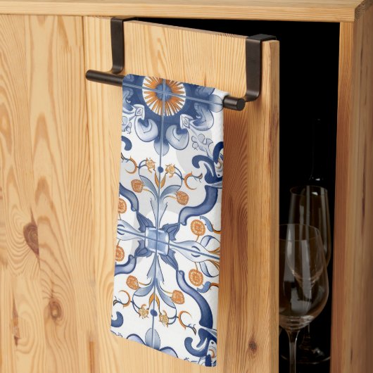 Linge De Cuisine Motif de carreaux Azulejos (Pliage en tiers)