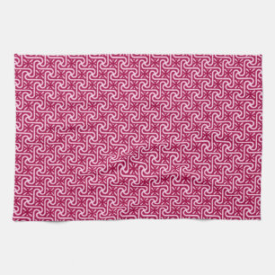 Linge De Cuisine Motif de carreaux égyptien, bordeaux et rose
