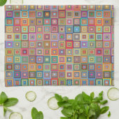 Linge De Cuisine Motif de carreaux géométriques rétro (Plié)