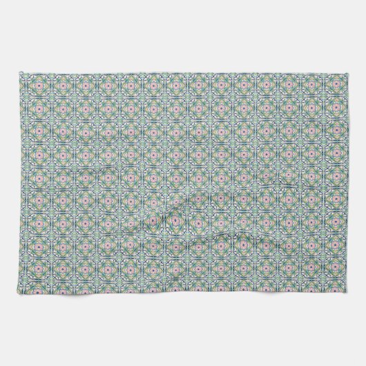 Linge De Cuisine Motif de carreaux rose et bleu (Horizontal)